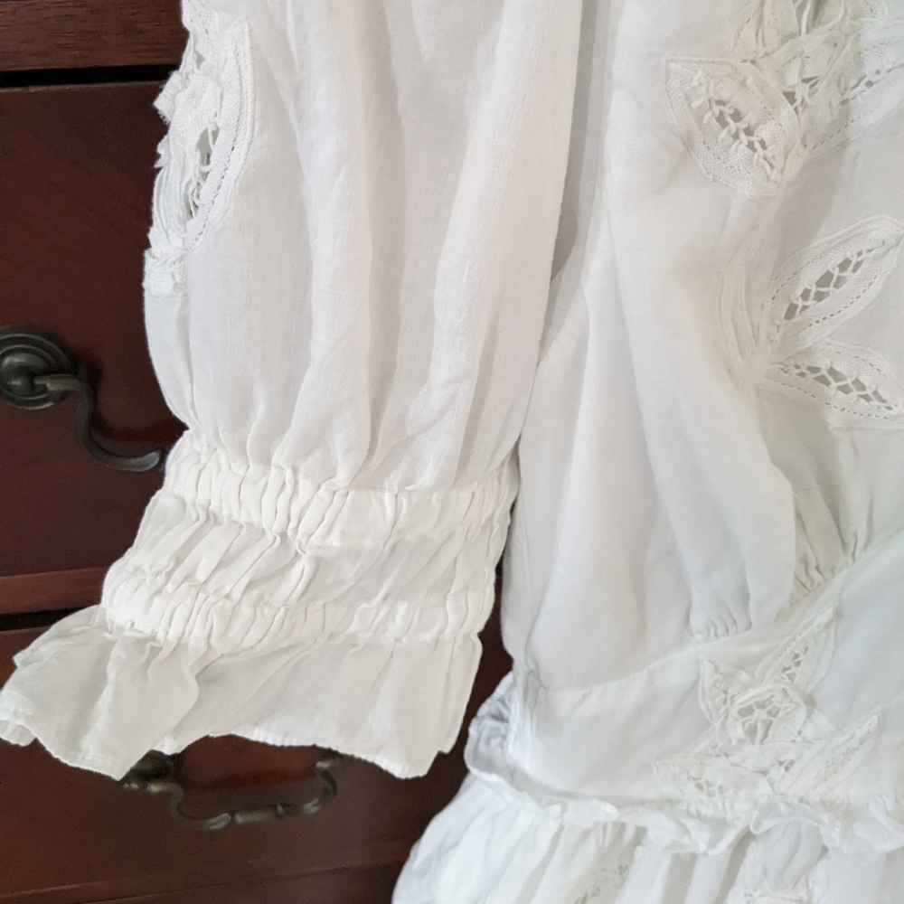 Cleobella White Eyelet V-Neck Midi Dress - Picture 8 of 16